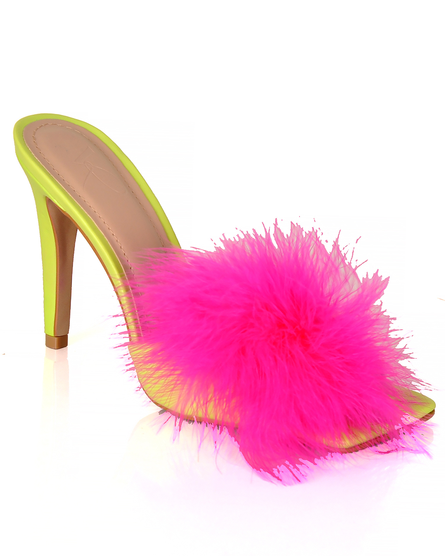 Women's Fluffy Feather High Heeled Sandals Fashion Solid - Temu